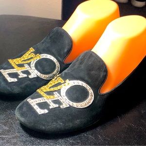 Louis  Vuiton CL0134 Women’s Black Suede  Slip On Sandals Shoes Size 36.5/6US